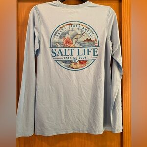 Salt Life Women’s Light Blue Salty Times Ahead SLX (Drifit) Shirt NWT S